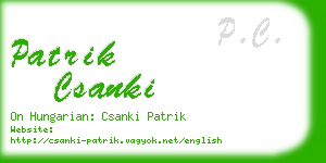 patrik csanki business card